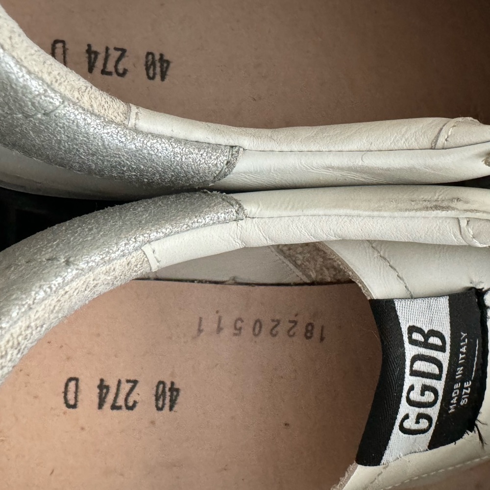 GOLDEN GOOSE WOMENS SUPERSTAR WHITE LEATHER SILVER STAR 40 WORN 1X LKNW - Picture 11 of 16